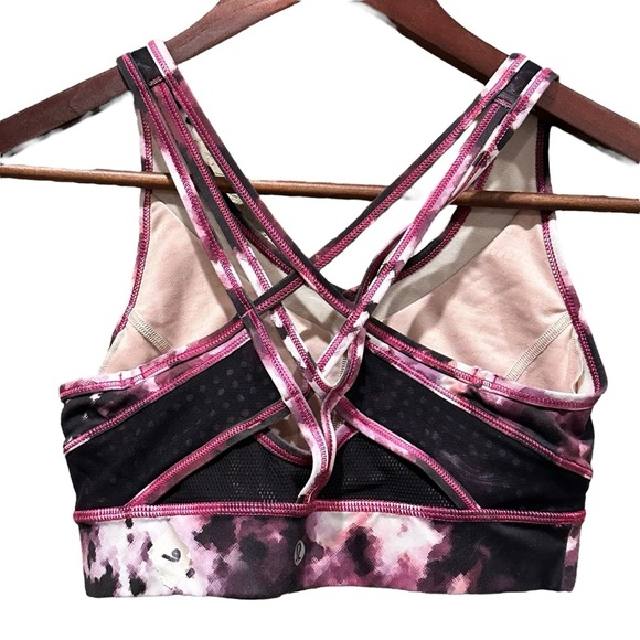 Lululemon Strap It Like It's Hot Mini Blooming Pixie Raspberry Multi Black Bra 6 - Picture 4 of 6